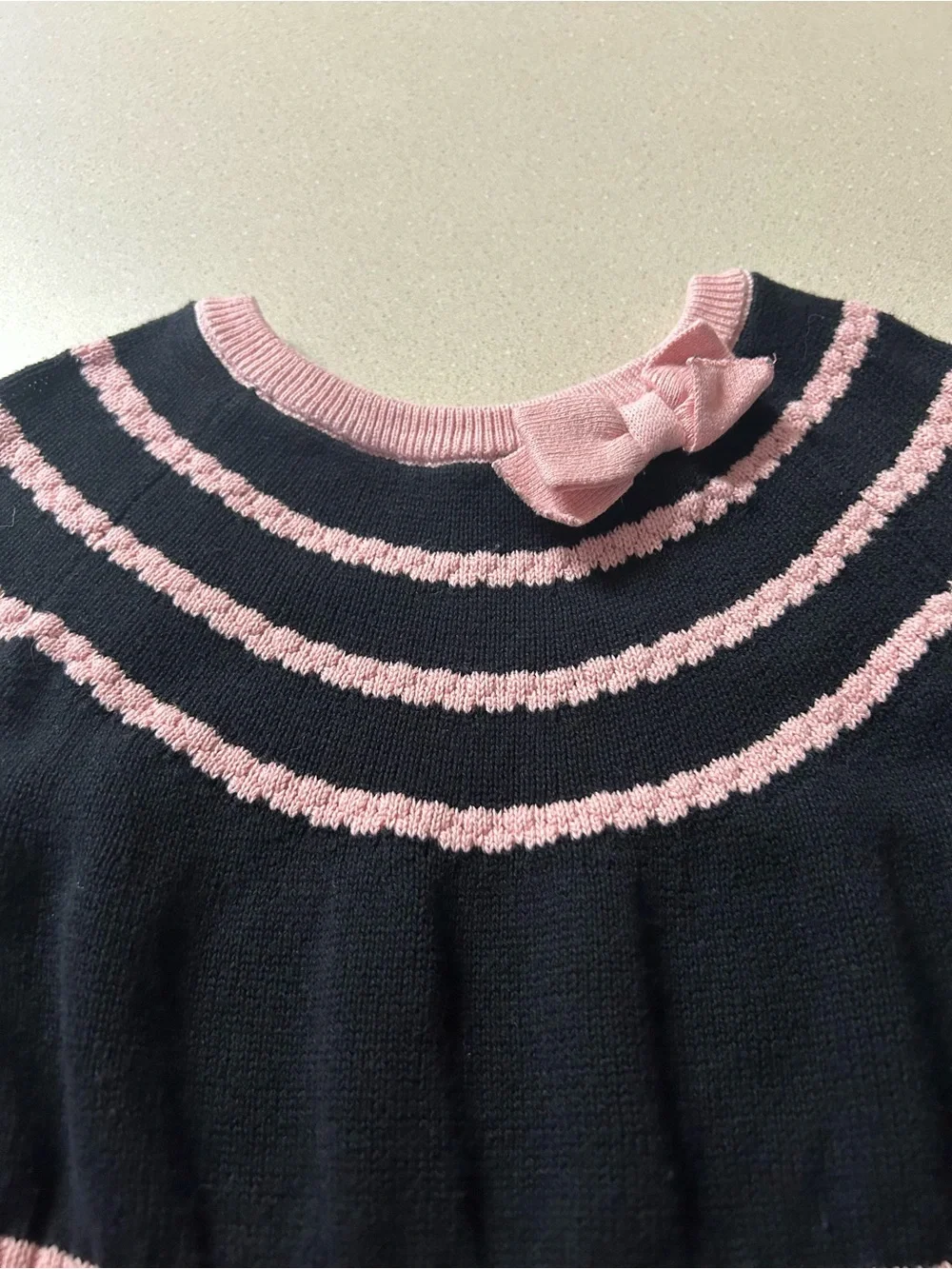 Gymboree Black Dress with Pink Trim